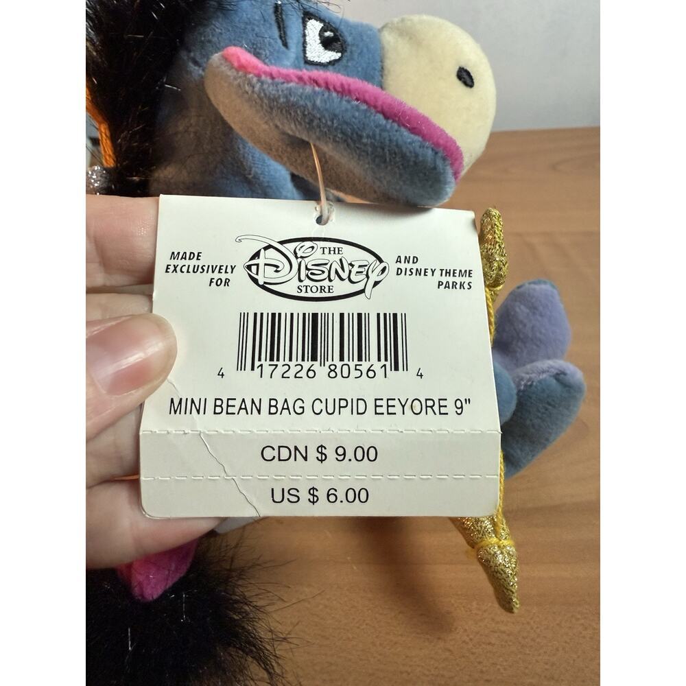 NWT CUPID EEYORE 8" Bean Bag Plush - Disney Store - Winnie the Pooh - Picture 7 of 7